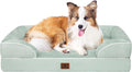 Orthopedic Large Dog Bed with Memory Foam and Bolsters - Sage Green