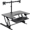 VIVO 36 in Standing Desk Converter with Dual Monitor Mount - Smooth