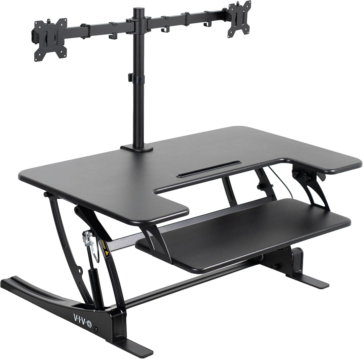 VIVO 36 inch Standing Desk Converter with Dual Monitor Mount Arms