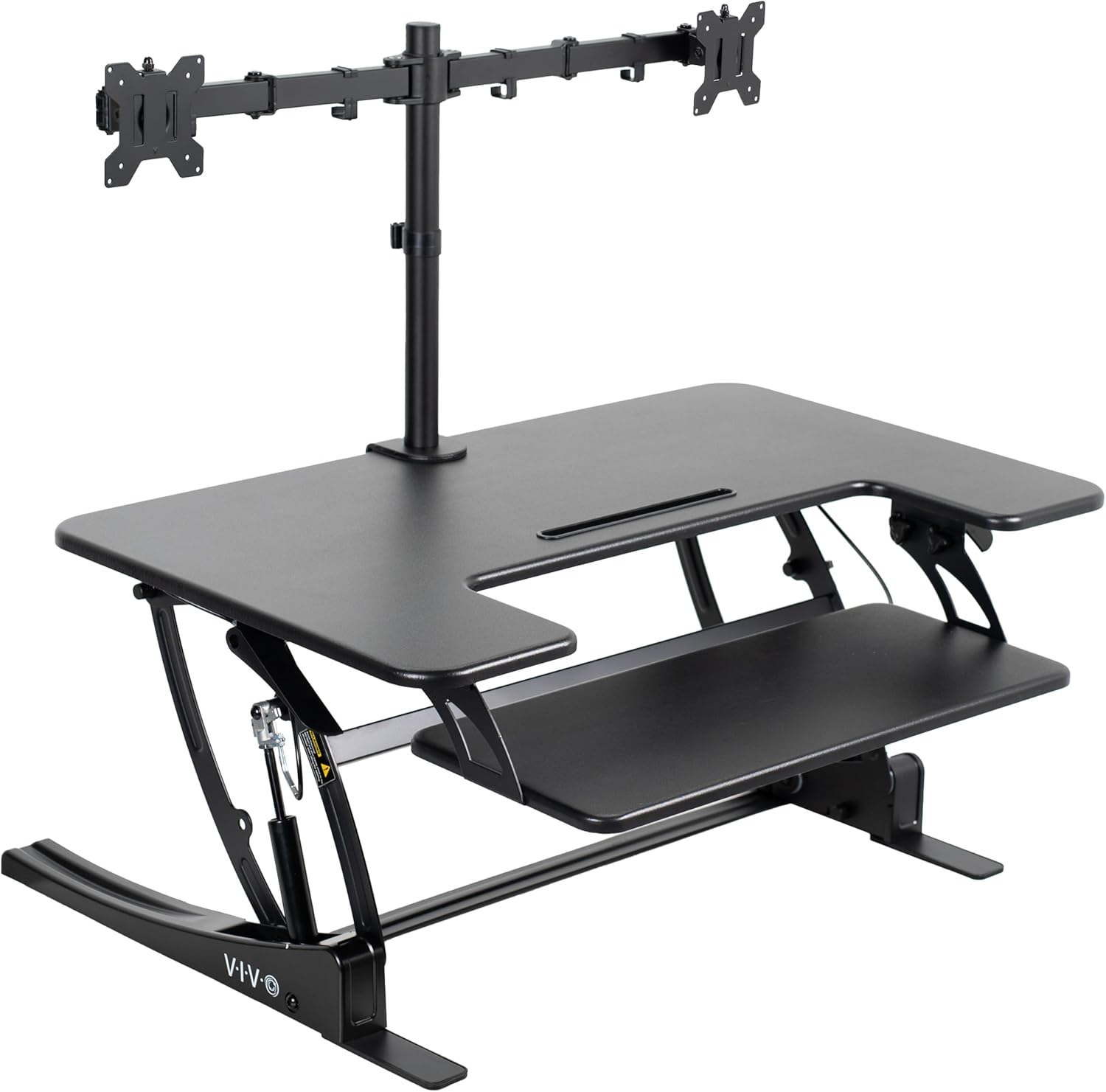 VIVO 36 inch Standing Desk Converter with Dual Monitor Mount Arms