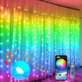 QINER Curtain Lights Indoor 9.8 ft x 9.8 ft 300 LED Curtain Lights
