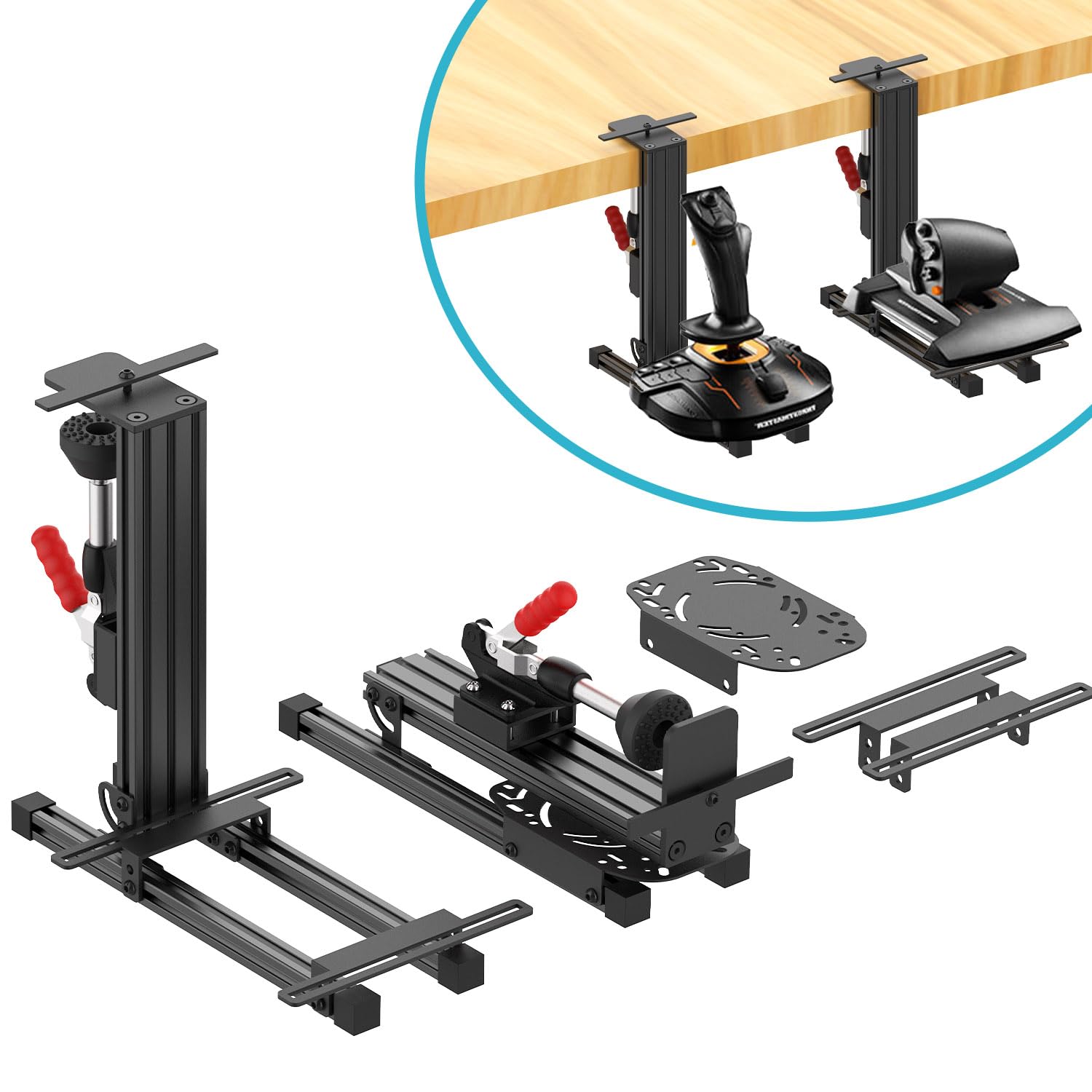 Flight Sim Joystick Desk Mount for Logitech and Thrustmaster Gear