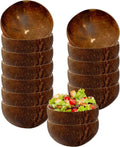 Coconut Shell Bowls 14 Pcs Small Polished Wooden Bowls - Rustic