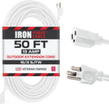 Outdoor Extension Cord 50 ft 16/3 SJTW - Weatherproof White