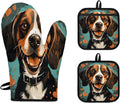 Cute Cartoon Dog Oven Mitts - Heat Resistant & Quilted