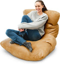 Big Joe Roma Bean Bag Chair in Rustic Tan Vintage Suede