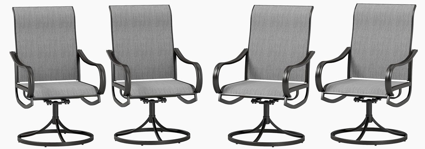 PHI VILLA Patio Swivel Dining Chairs Set of 4 for Outdoors