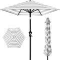 10ft Outdoor Market Patio Umbrella - Striped Gray Shade