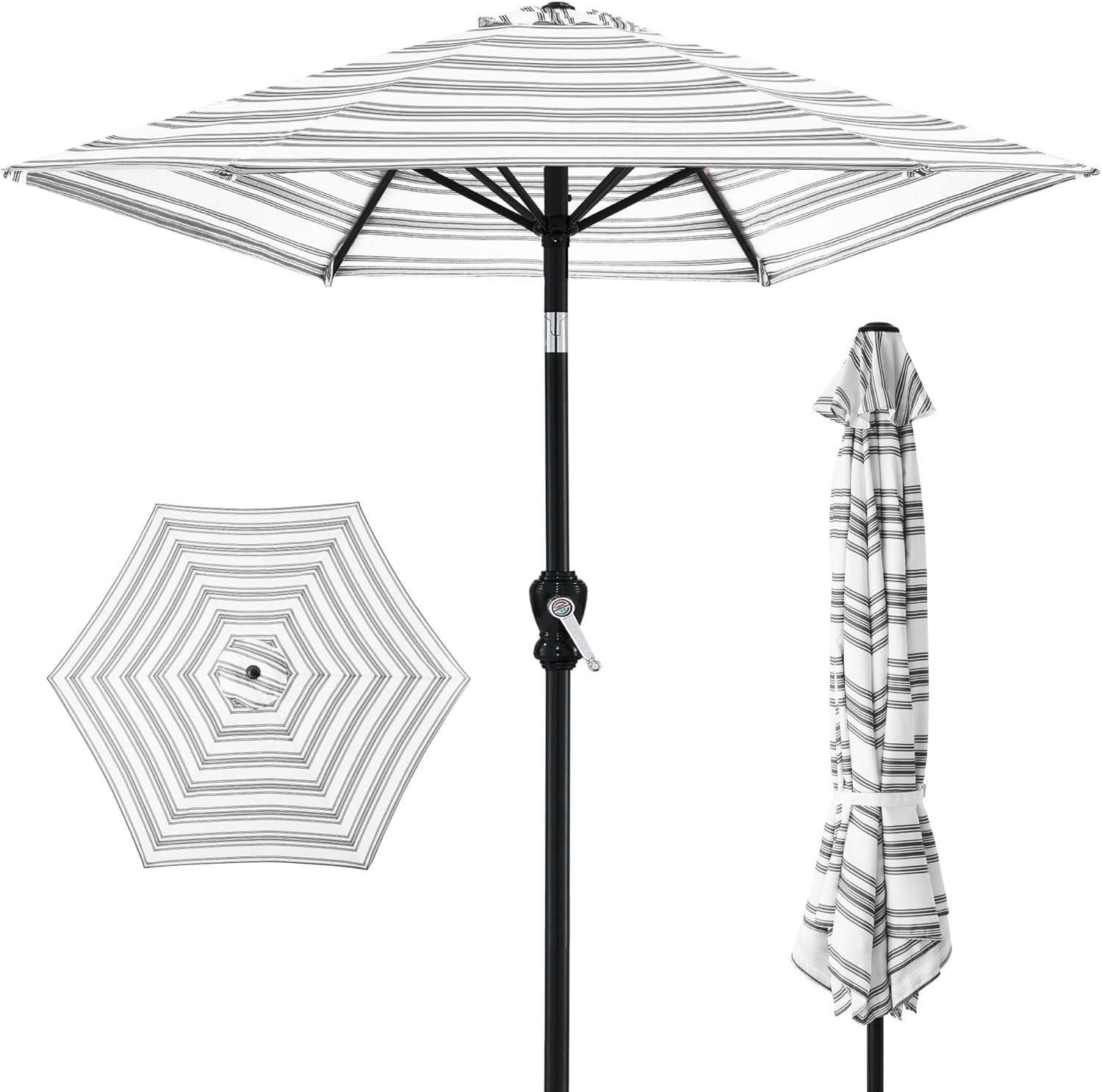 10ft Outdoor Steel Polyester Market Patio Umbrella for Sun