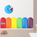 Wall Padding for Kids Playroom Peel and Stick 6 Pack - Rainbow Safety