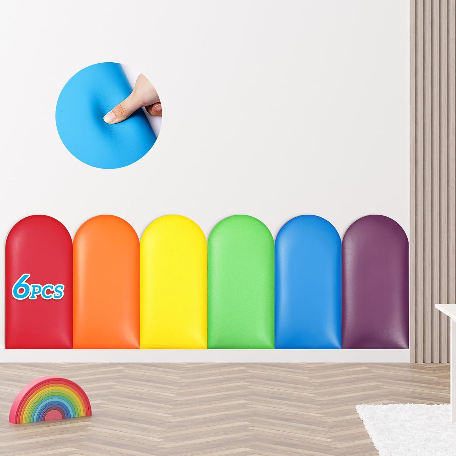 Jetec 6 Pcs Wall Padding for Kids Playroom Safety and Style