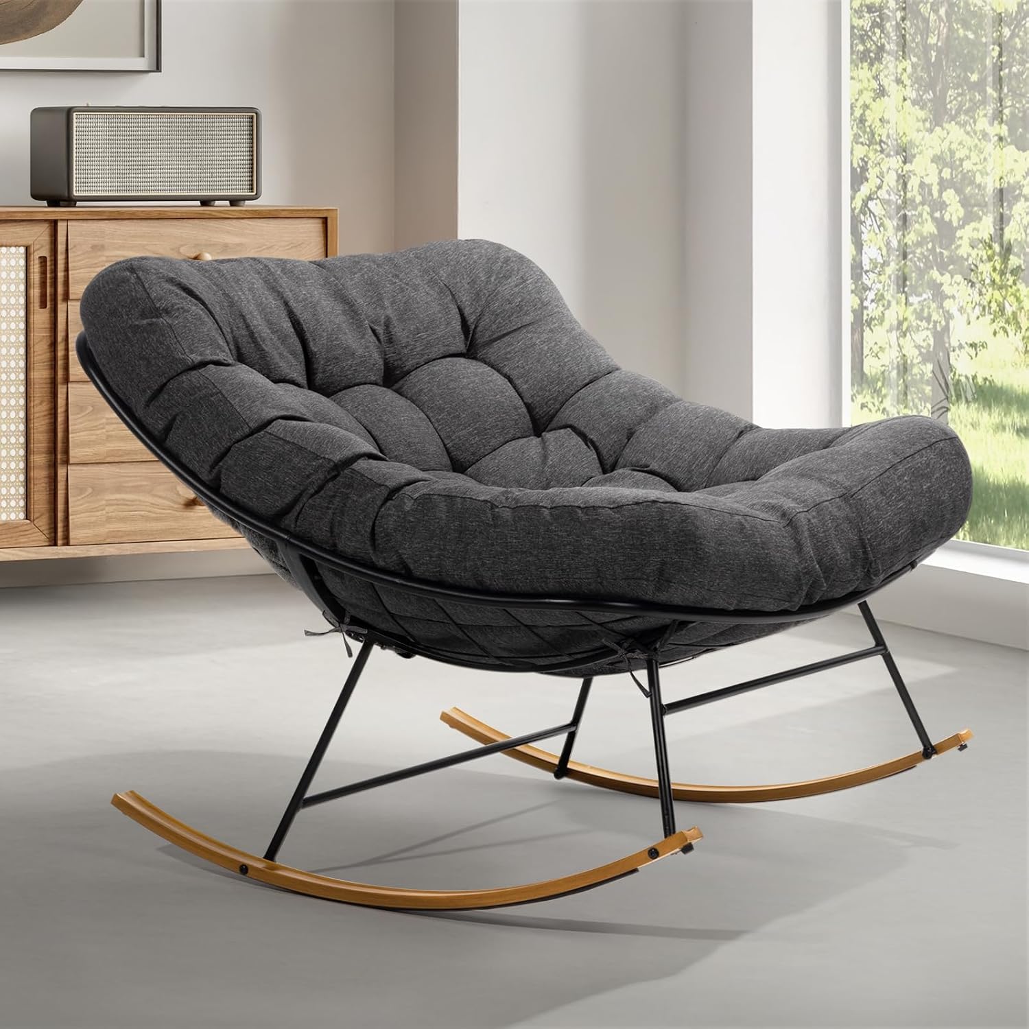 Comfortable Rocking Chair with Thick Cushion
