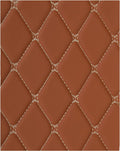 Vinyl Faux Leather Quilted Fabric Foam Backed 2 in x 3 in Diamonds