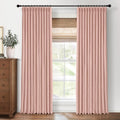 Pinch Pleated Blackout Curtains 84 in Long - Full Blackout Linen Look
