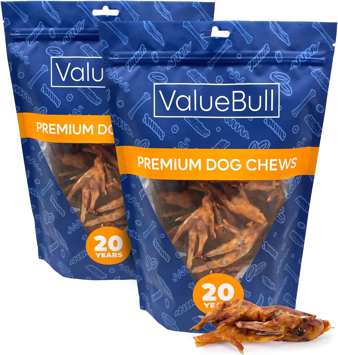 ValueBull Chicken Feet for Dogs - Natural Chew Treats for Health