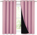 Crystal Pink Blackout Curtains 2 Panels 52in x 54in - Full Darkening