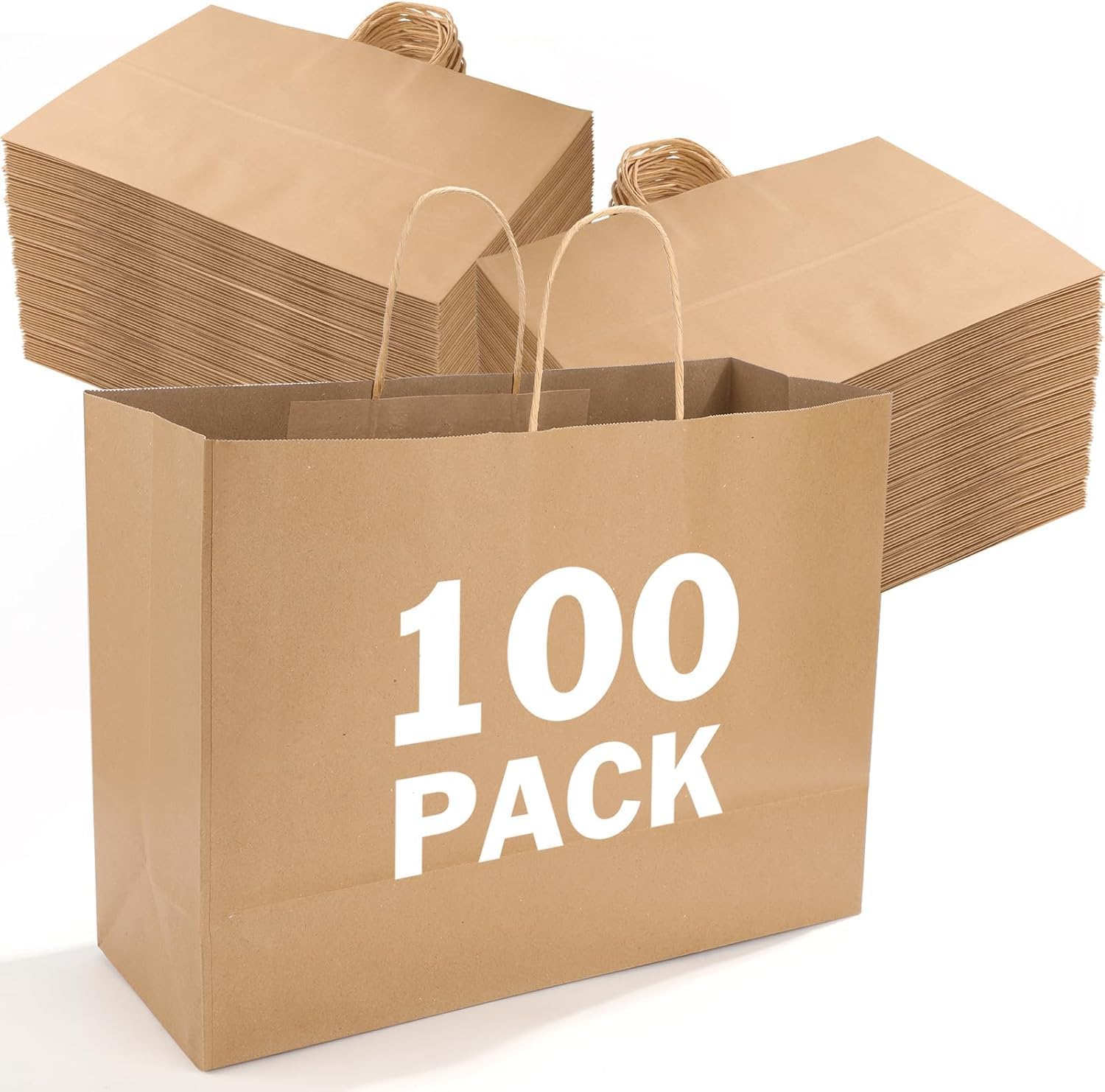 XPCARE 100Pack Large Paper Bags with Handles for Every Occasion