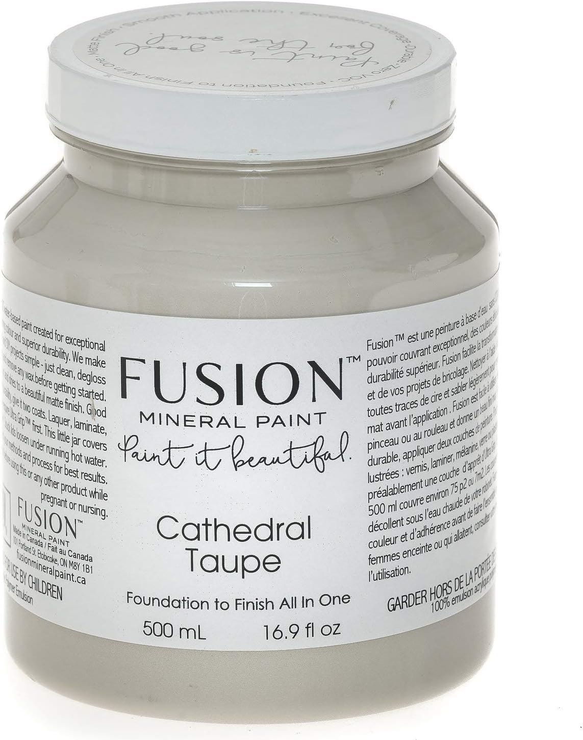 Fusion Mineral Paint Cathedral Taupe 500ml for Easy Projects
