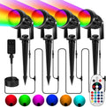 Outdoor LED Landscape Lighting - 4-in-1 RGBW Spotlights