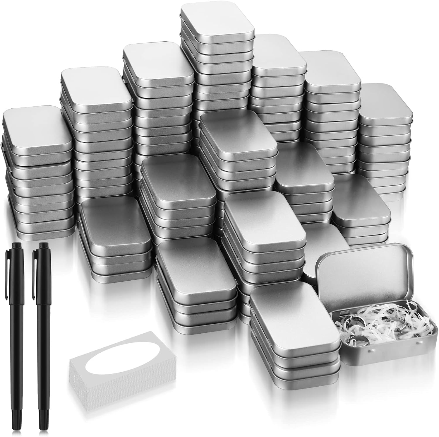 Meekoo 162 Pcs Metal Tins for Craft Storage and Organization