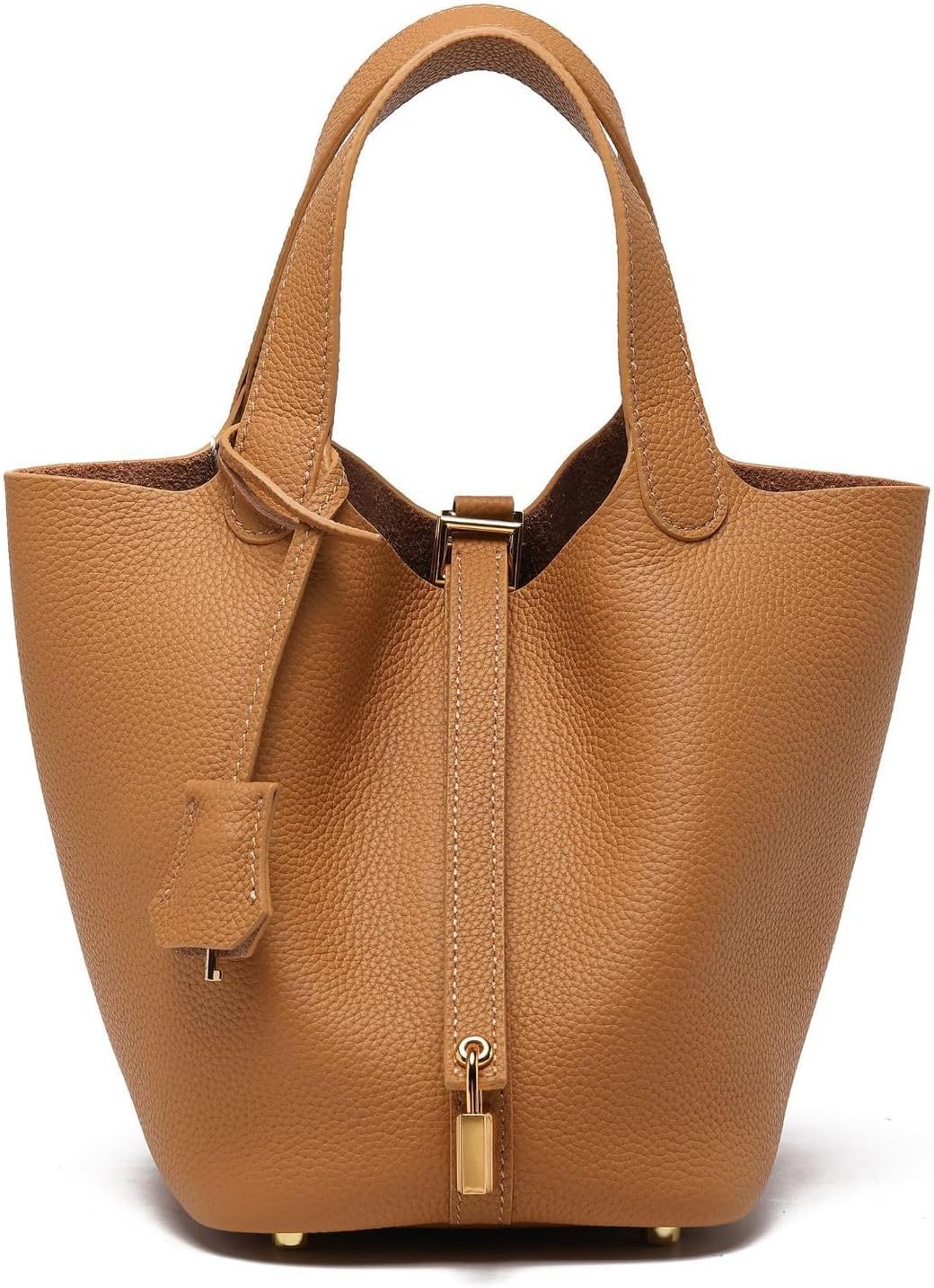 Women's Handbag Leather Lychee Pattern Top Vegetable Basket Bag