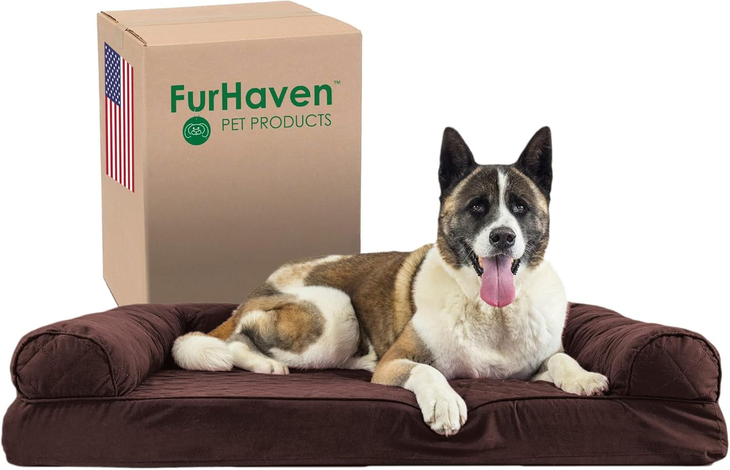 Furhaven Memory Foam Dog Bed for Large Dogs with Bolsters