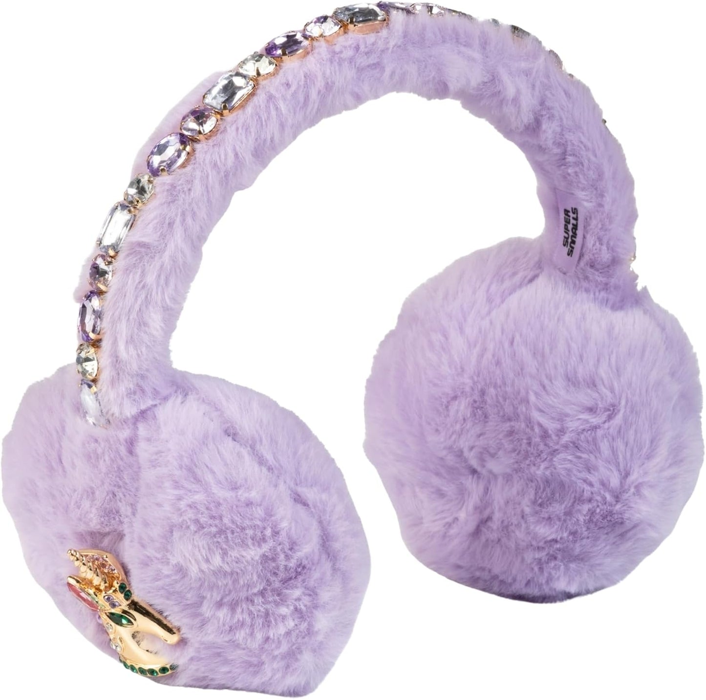 Cozy Lavender Earmuffs for Kids 3+ with Sparkly Charms