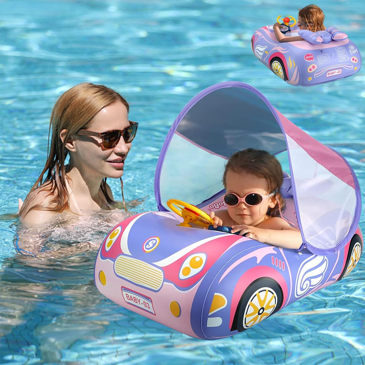 TIMZON Baby Pool Float with Canopy | Sun-Safe Fun!