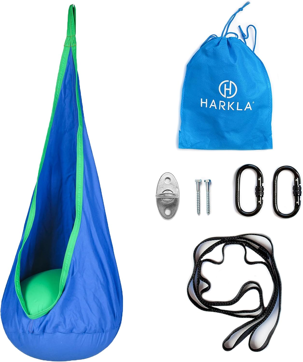 Harkla Sensory Swing for Kids - Indoor Pod Swing with Hardware