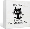Black Cat Funny Desk Sign - Stay Calm & Laugh On!