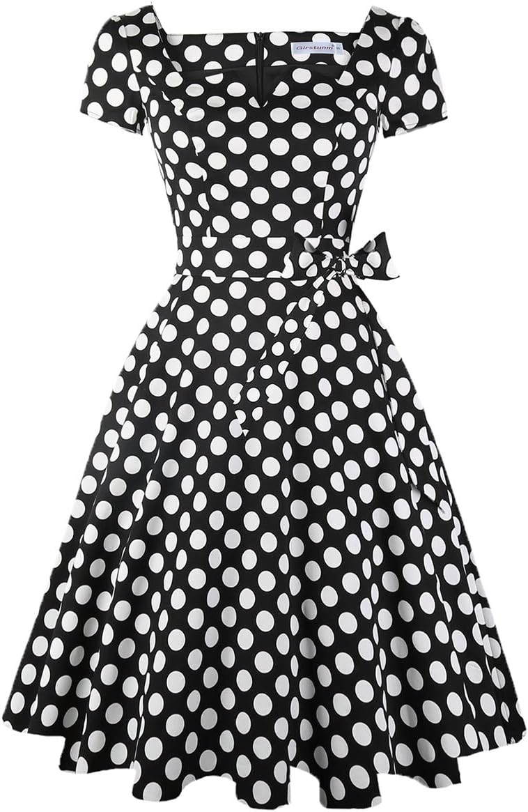 Girstunm Women's Classic Tea Dress with Pockets for Any Occasion