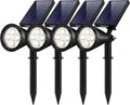 Solar Garden Spotlights Pack of 4 - Adjustable Bright Outdoor Lights