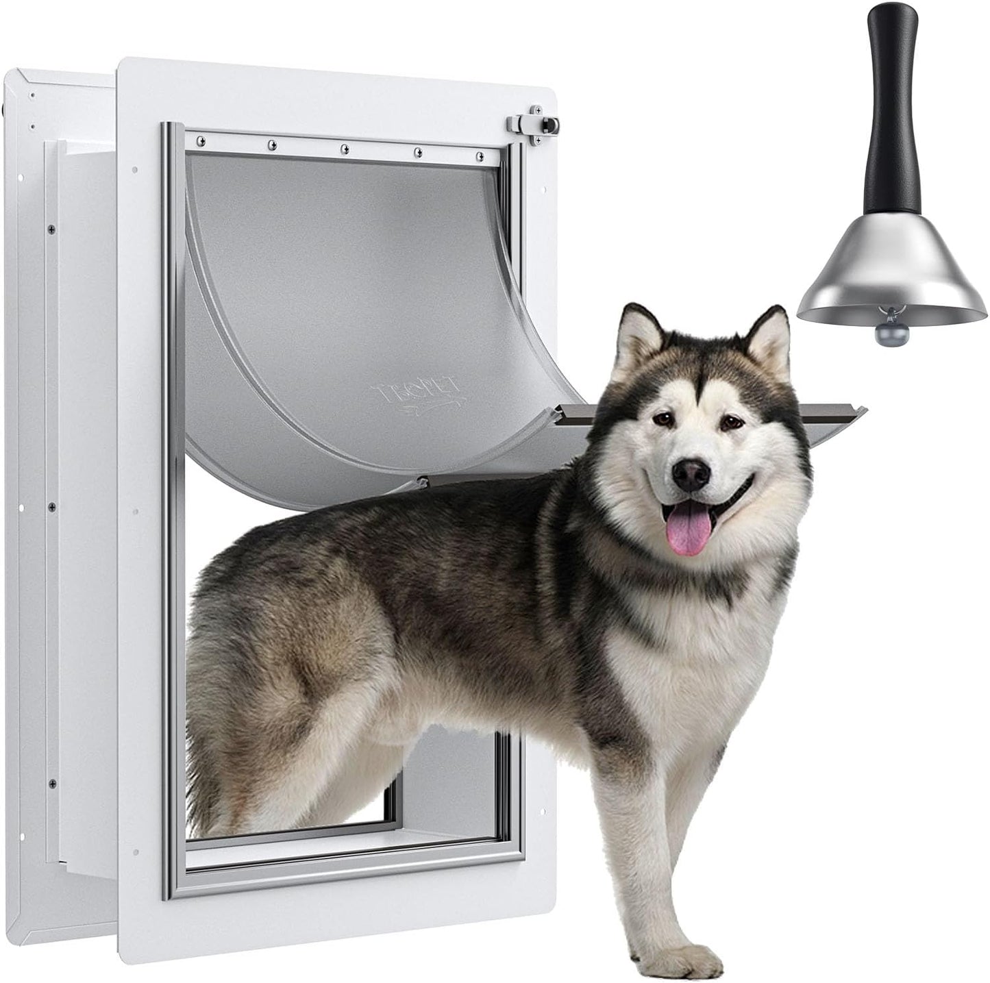 Dog Door for Wall Upgrade 2.0 with Secure Lock and Steel Frame