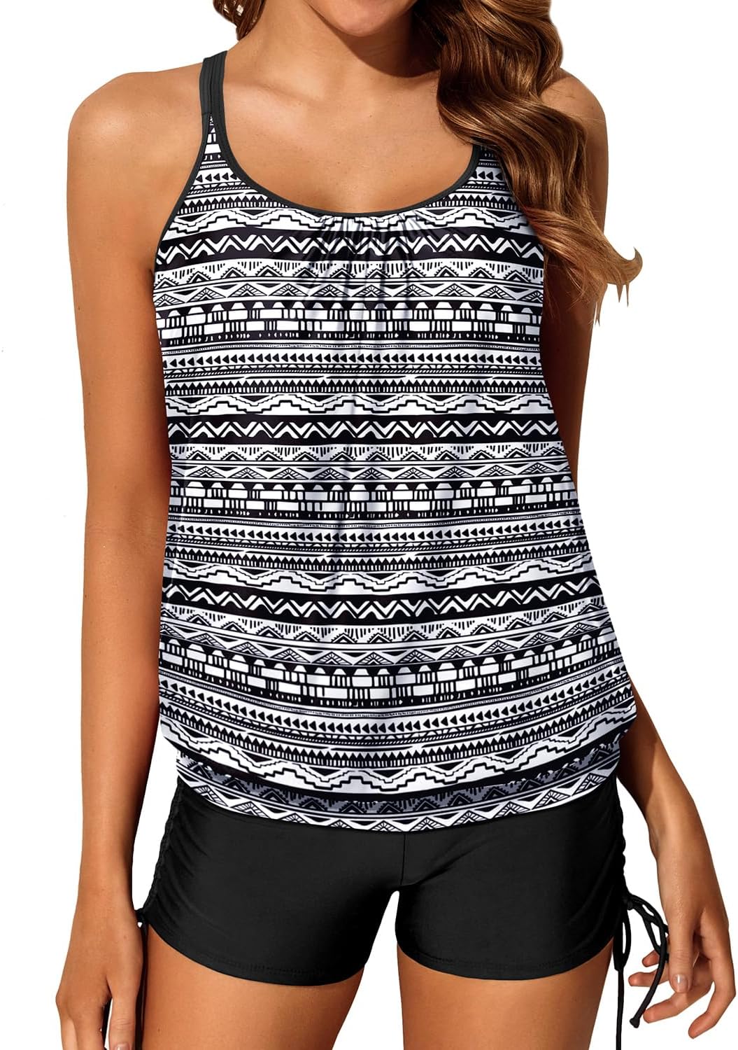 Yonique Womens Blouson Tankini Swimsuits for Stylish Comfort