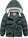 WULFUL Kids Boy's Winter Coat Short Parka - Warm Fleece-Lined