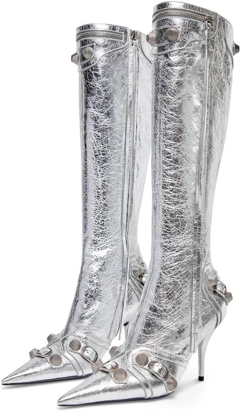 Dsevht Women's Stiletto Black Knee High Boots for Fashion Lovers