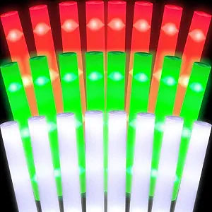 Glow LED Cheer Foam Sticks for Parties and Celebrations
