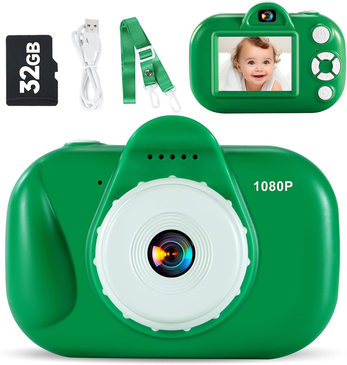 MAVOKIS Kids Camera: 1080P Video, 32GB SD Card, Boys Age 3-8