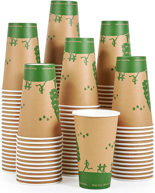 100% Compostable 16 oz Coffee Cups by ECOLipak