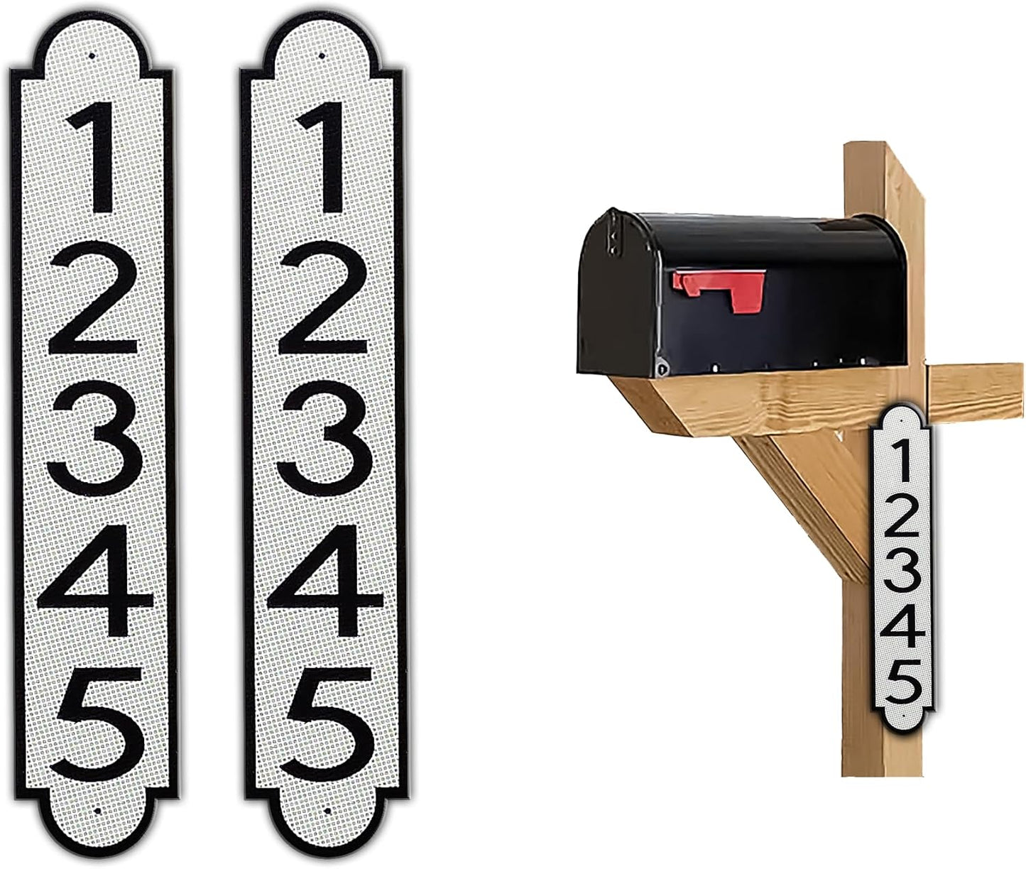 Custom Reflective Mailbox Number Plaque - Durable Aluminum Design