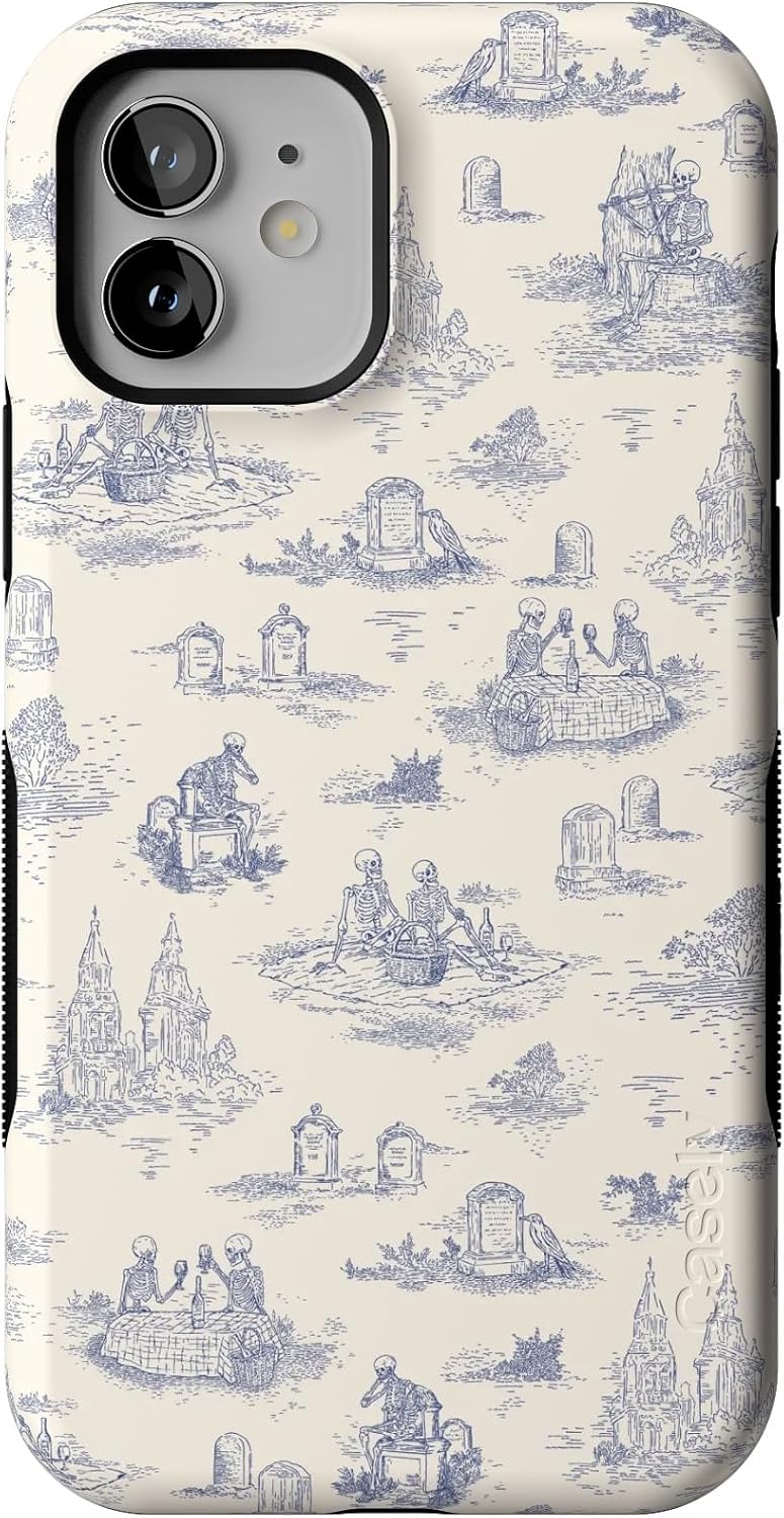 Bold Protective iPhone 12 Mini Case with Skeleton Picnic Design
