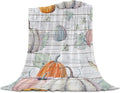 Watercolor Fall Harvest Farm Pumpkins Throw Blanket - Cozy Fall Decor