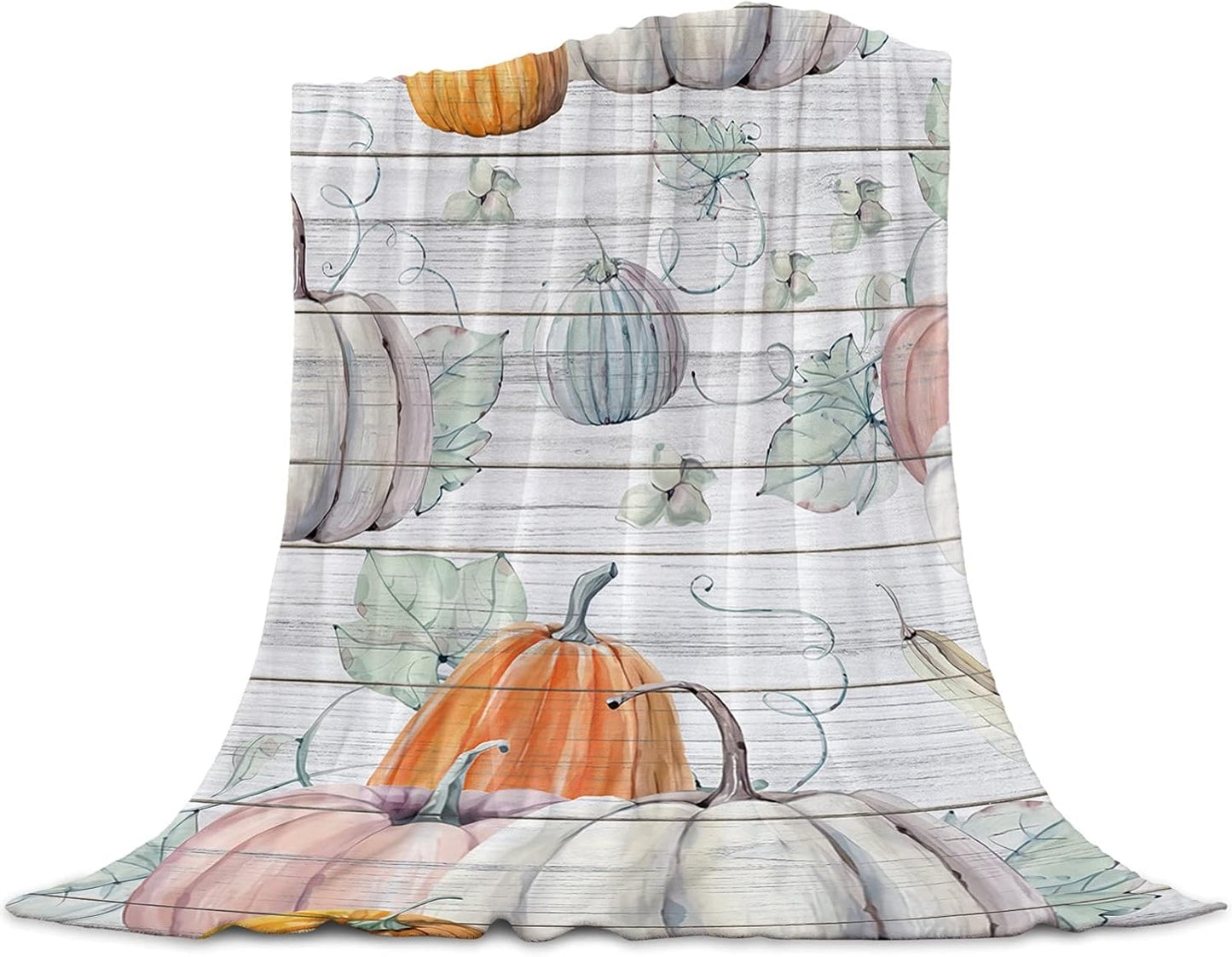 Watercolor Fall Harvest Pumpkins Throw Blanket for Cozy Living