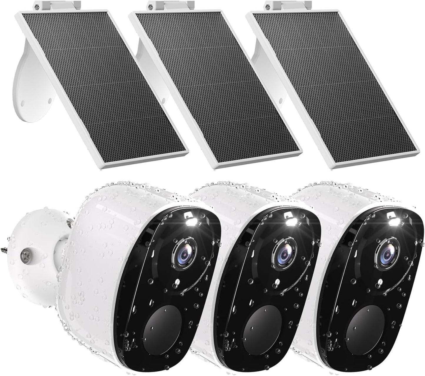3pcs Solar Security Cameras Wireless Outdoor with Night Vision