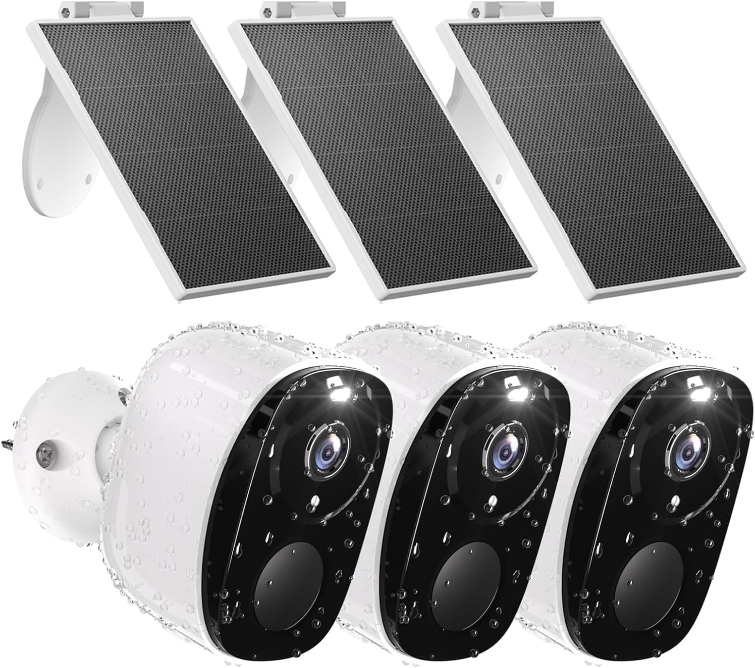 3pcs Solar Security Cameras Wireless Outdoor with Night Vision