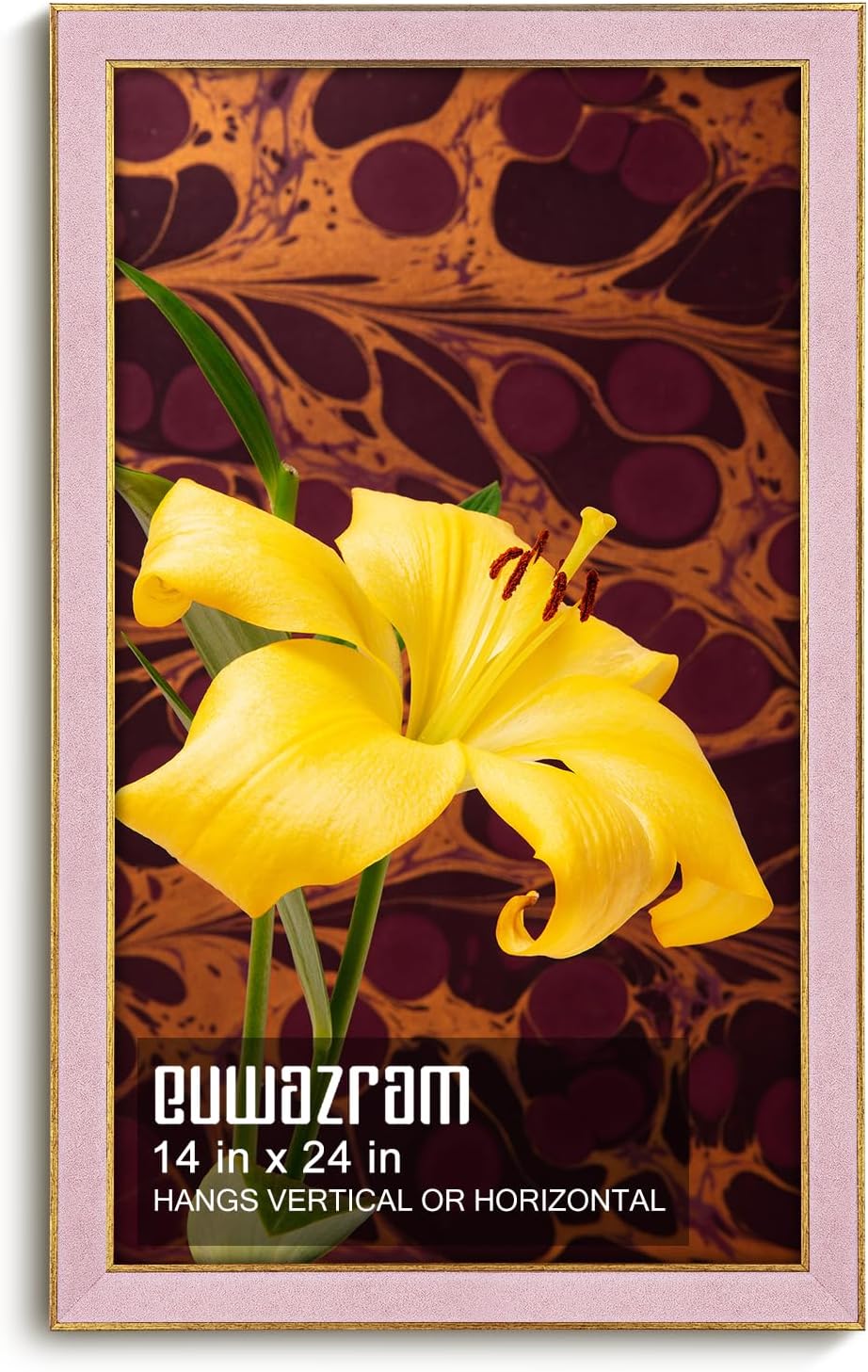 Elegant Pink Suede 14x24 Frame for Artwork and Photos