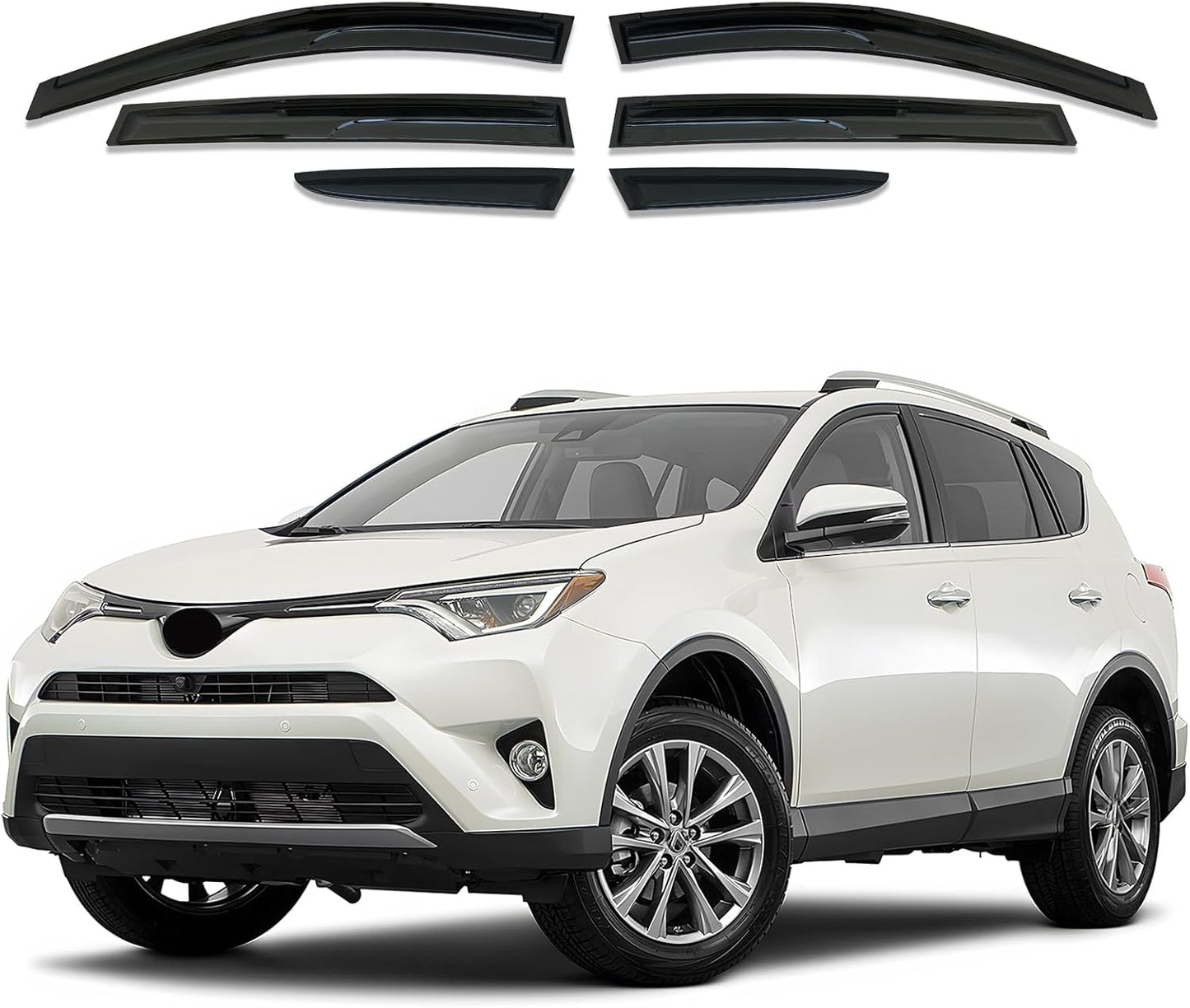 Window Visor 6 Piece Set for Toyota RAV4 2013-2018 Models