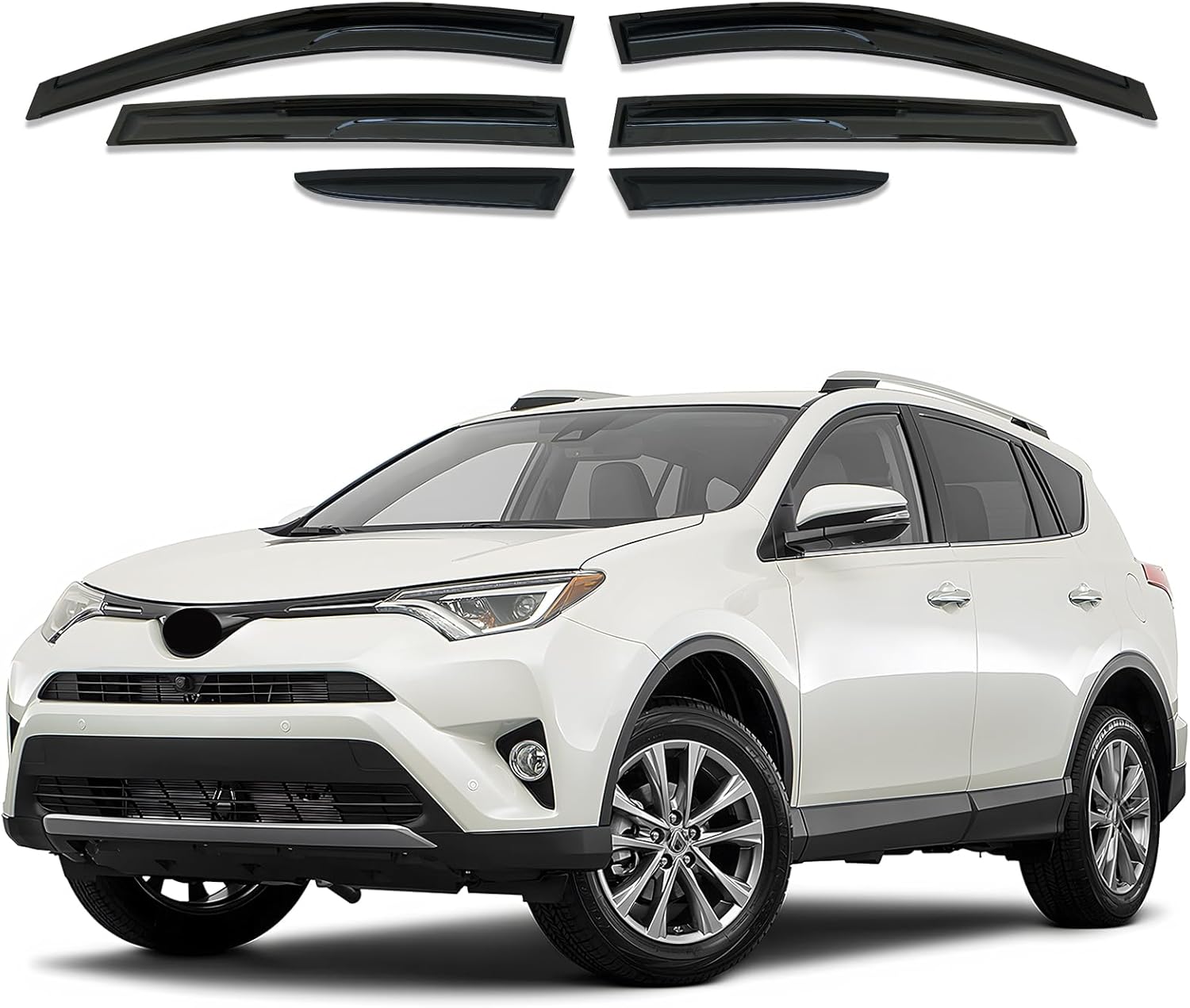 Window Visor 6 Piece Set for Toyota RAV4 2013-2018 Models