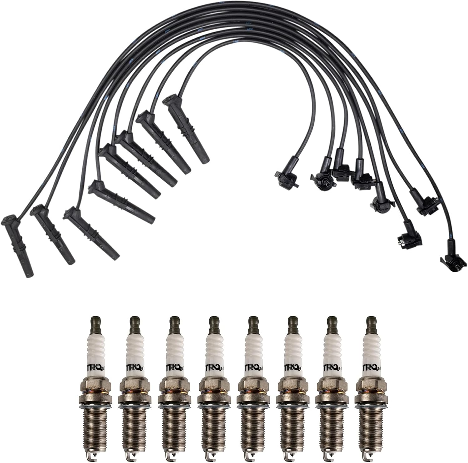 TRQ Ignition Kit Spark Plugs Wire Set for Ford & Lincoln