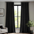 Black Velvet Curtains by ANRODUO - Elegant Room Darkening Drapes